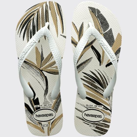 Imagem de Chinelo Masculino de Dedo Casual Havaianas Aloha 4111355 Branco N 41