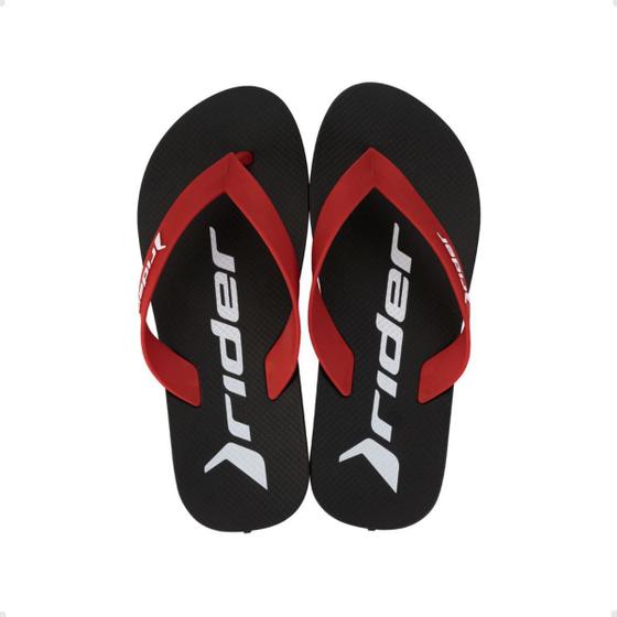 Chinelo Masculino Dedo Rider Feel Preto E Vermelho Menor preço em Chinelo Masculino Dedo Rider Feel Preto E Vermelho
