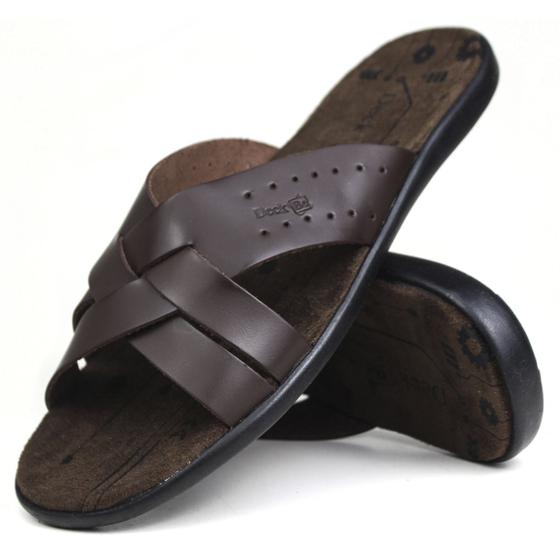 Imagem de Chinelo Masculino em Couro Verão Super Conforto Imperdível