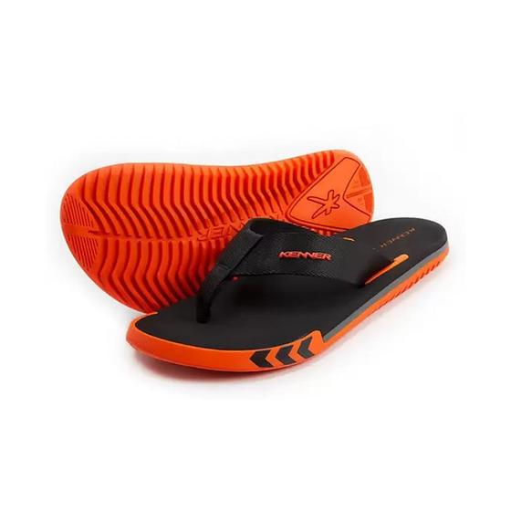 Imagem de Chinelo Masculino KICK.S Preto/Laranja Kenner