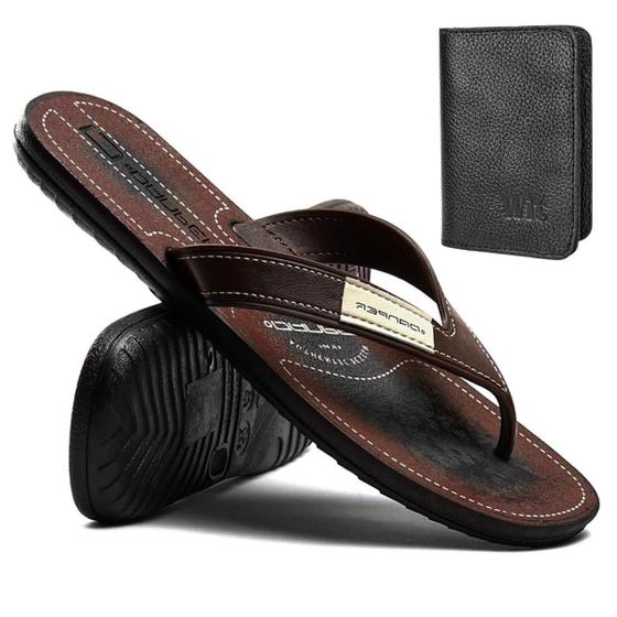 Imagem de Chinelo Masculino Wit Shoes com Porta cartão em couro