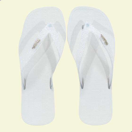 Imagem de Chinelo Melissa Sun Long Beach II Branco Vidro Glitter