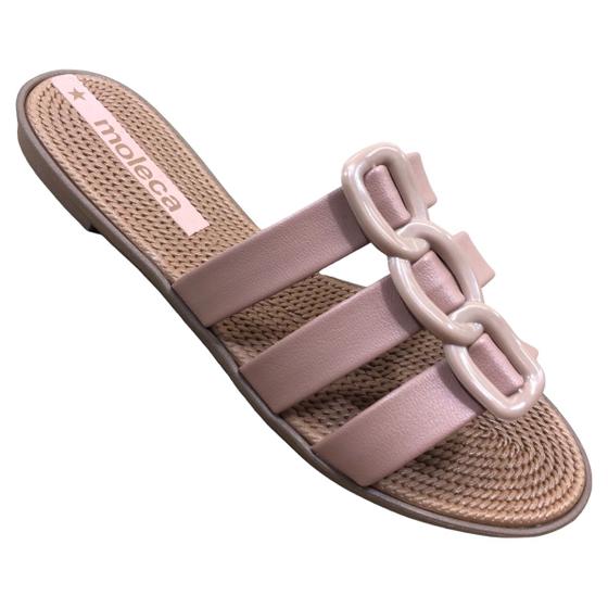 Imagem de Chinelo Moleca Sandalia Rasteira Feminino Slide Conforto Fivela