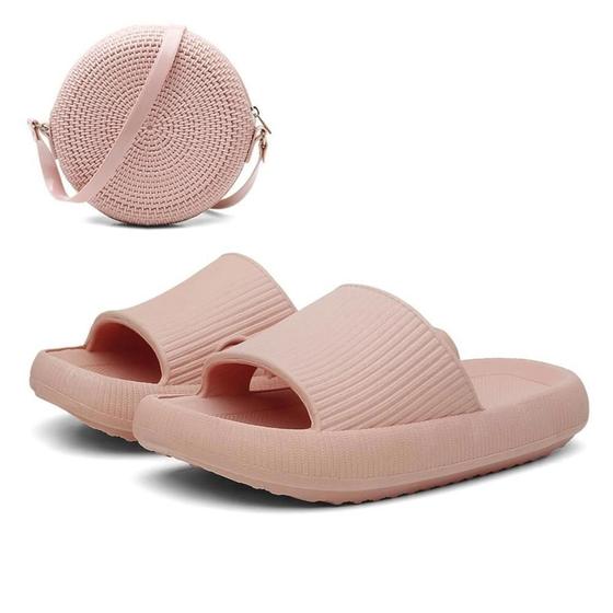 Imagem de Chinelo Nuvem Slide Leve + Bolsa Quebek Tiracolo