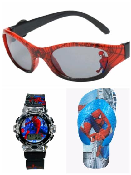 Imagem de Chinelo oculos e relogio digital e musical do homem aranha , para presentear seu filho ,lancamento