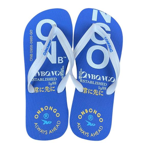 Imagem de Chinelo Onbongo Flip Flop Azul e Branco OB208