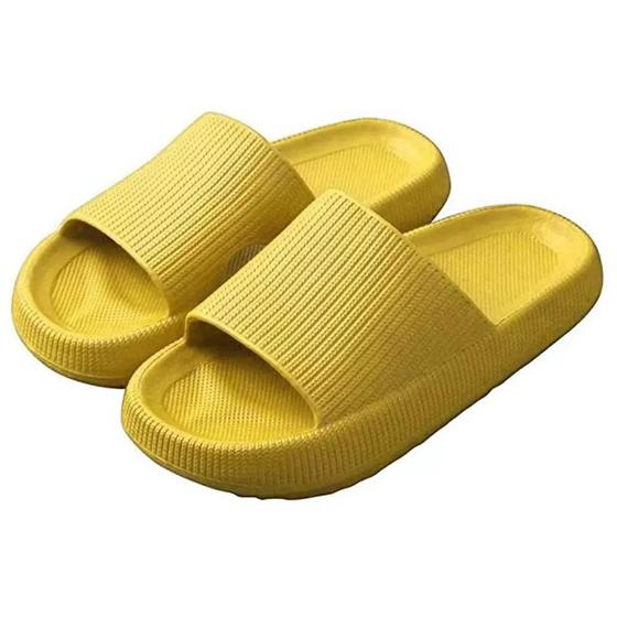 Imagem de Chinelo Ortopédico Fly Feet Nuvem Macia Leve Confortável Amarelo 