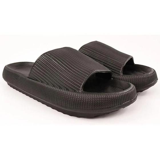 Imagem de Chinelo Ortopédico Fly Feet Nuvem Macia Leve Confortável Preto