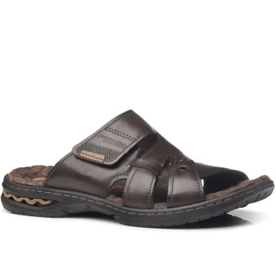Chinelo pegada slide masculino couro 131955 Menor preço em Chinelo pegada slide masculino couro 131955