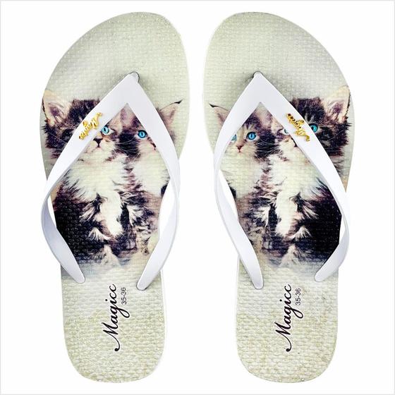 Imagem de Chinelo Pet Feminino Gatinhos Olhos Azuis, Magicc