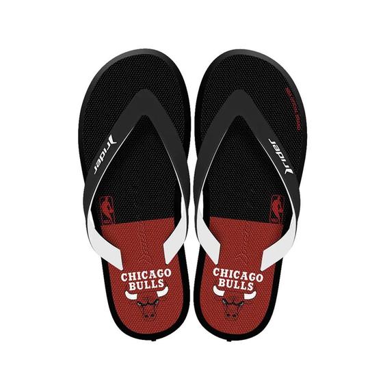 Imagem de Chinelo Rider Masculino R1 NBA AD Preto com Branco e Vermelho