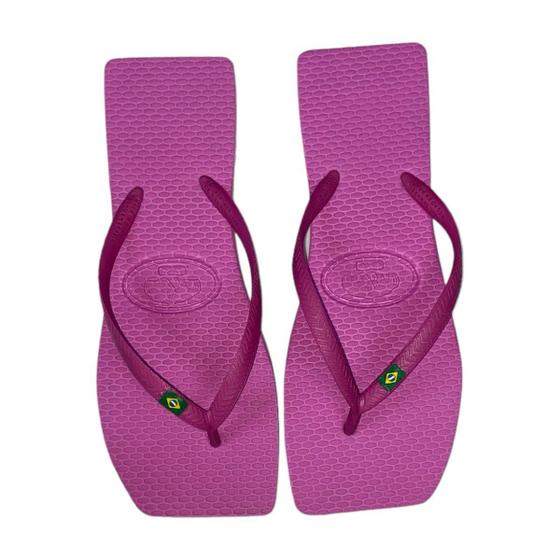 Imagem de Chinelo Sandalia Feminino Brasil Top Quadrado Tiras Finas