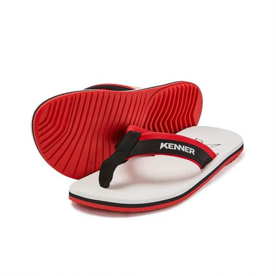 Imagem de Chinelo Sandália Kenner Kinno Branco/ Vermelho