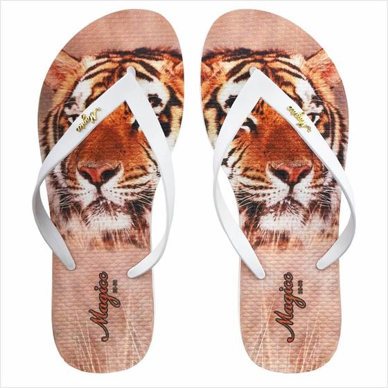 Imagem de Chinelo Selva Feminino Tigre Laranja, Magicc