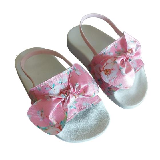 Imagem de chinelo Slide Infantil FLORAL Menina  De Laço Baby Super Leve