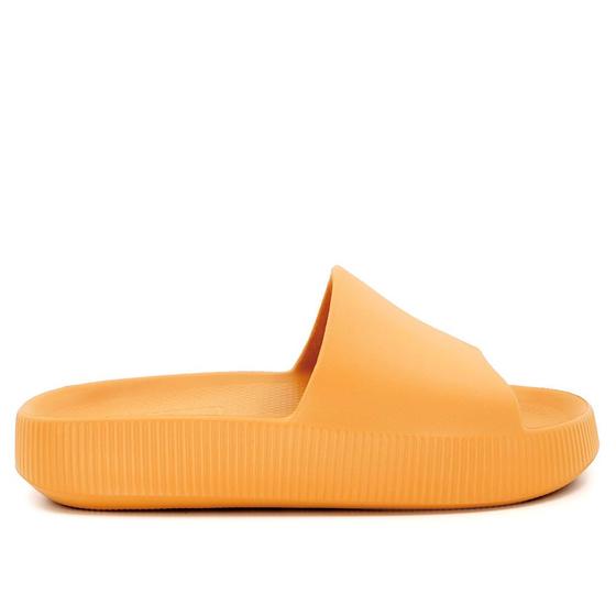 Imagem de Chinelo Slide Laranja Poofy Salto Plataforma Eva