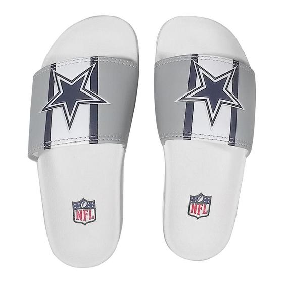 Imagem de Chinelo Slide NFL Dallas Cowboys Branco e Cinza