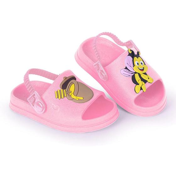 Imagem de Chinelo Slide Nuvem Original Baby Menina Abelhinha Rosa Mar&Cor