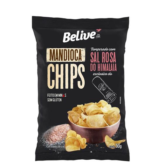 Imagem de Chips Belive Mandioca com Sal Rosa do Himalaia 50g 12un