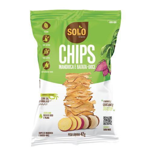 Imagem de Chips De Batata Doce E Mandioca Assado Solo Snacks 42G
