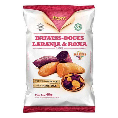 Imagem de Chips de Batata Doce Laranja e Roxa Fhom 45g