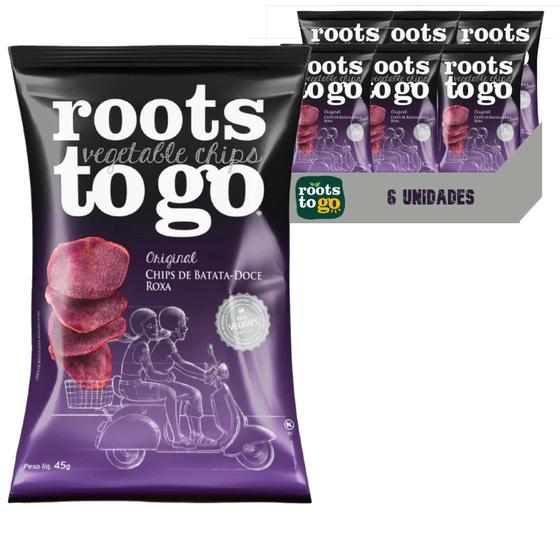 Imagem de Chips De Batata-Doce Roxa Roots To Go 45g (12 Pacotes)