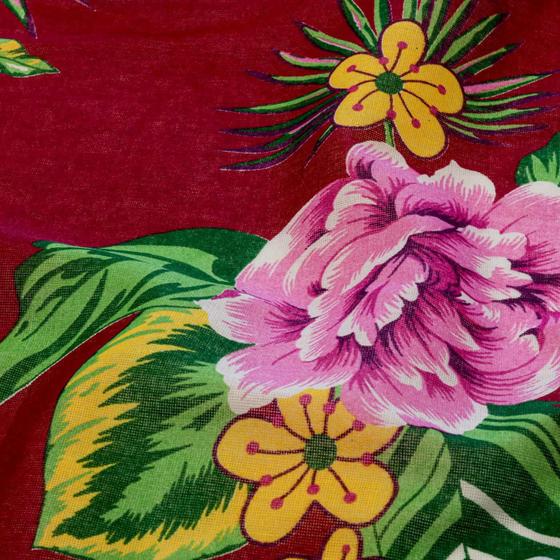 Imagem de Chitão Estampado Flores 100% Algodão Vinho 1,40m