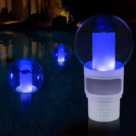 Imagem de Chlorine Floater LanBlu Pool Solar Flame com grande capacidade