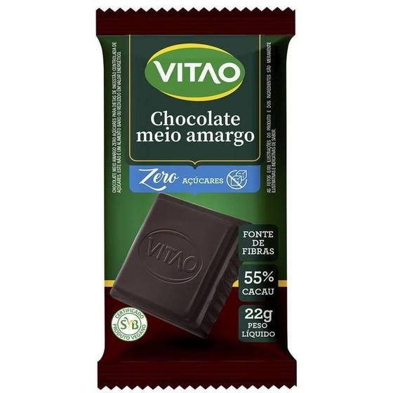 Imagem de Choc.Meio Amargo Zero Acucar 12X22G Vitao