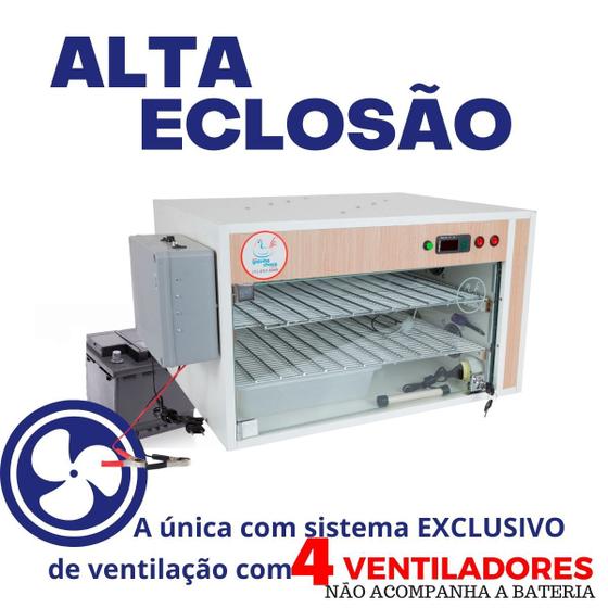 Chocadeira ALTA ECLOSÃO 220 ovos 7 ventiladores Trivolt com carregador e Controle de Umidade (GC220TCU) Menor preço em Chocadeira ALTA ECLOSÃO 220 ovos 7 ventiladores Trivolt com carregador e Controle de Umidade (GC220TCU)