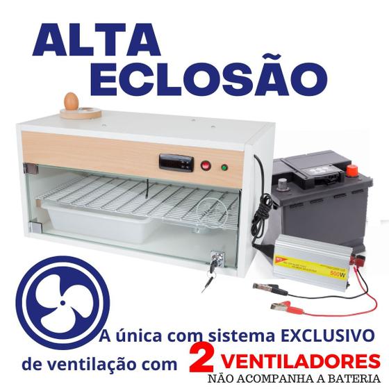 Chocadeira ALTA ECLOSÃO Automática Trivolt 60 ovos com 2 ventiladores e ovoscópio (GC60T) Menor preço em Chocadeira ALTA ECLOSÃO Automática Trivolt 60 ovos com 2 ventiladores e ovoscópio (GC60T)