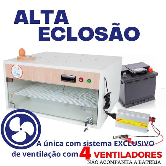 Chocadeira Elétrica ALTA ECLOSÃO Automática com 4 ventiladores Trivolt Manual PID 120 ovos com ovoscópio Menor preço em Chocadeira Elétrica ALTA ECLOSÃO Automática com 4 ventiladores Trivolt Manual PID 120 ovos com ovoscópio