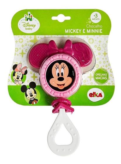 Imagem de Chocalho E Mordedor Branco Minnie - Disney Baby - Elka