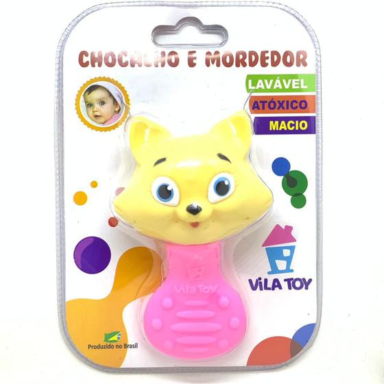 Imagem de Chocalho E Mordedor Gata Rosa 100 321 Vilatoys