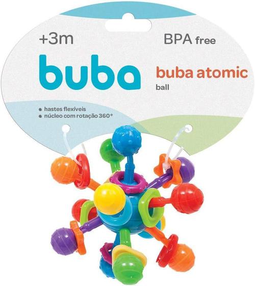 Imagem de Chocalho Mordedor Flexível Bebês Atomic Ball Buba Brinquedos