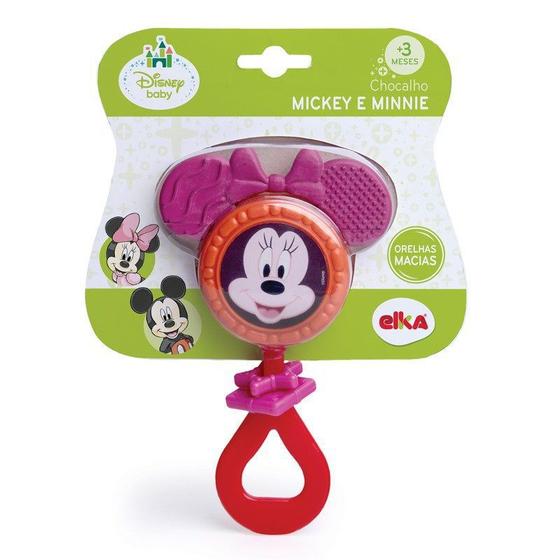 Imagem de Chocalho Mordedor Minnie Disney Baby - Elka Atóxico +3m