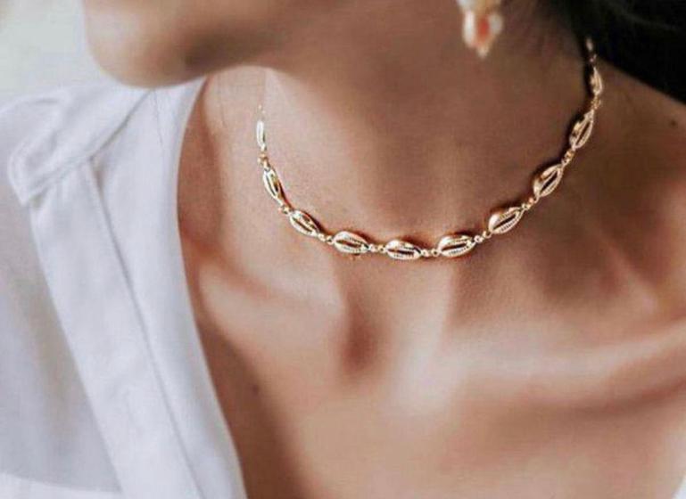 Imagem de Chocker de Búzios de metal luxo