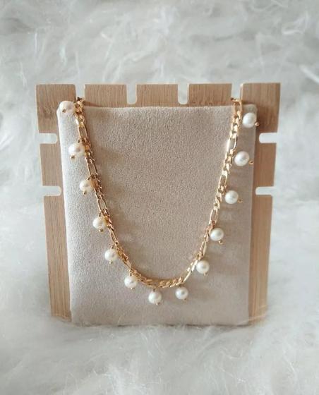 Imagem de Chocker Gargantilha Pérolas Shell  Banhado A Ouro 18K Dourada