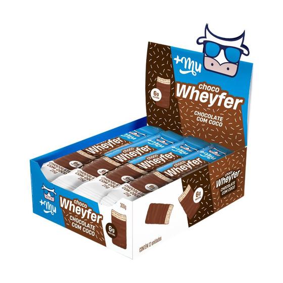 Imagem de Choco Wheyfer 12 Barras - Mais Mu Chocolate com Coco