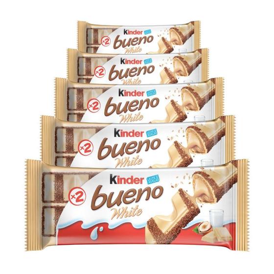 Imagem de Chocolate, 5 Pacotes De 39G Kinder Bueno White