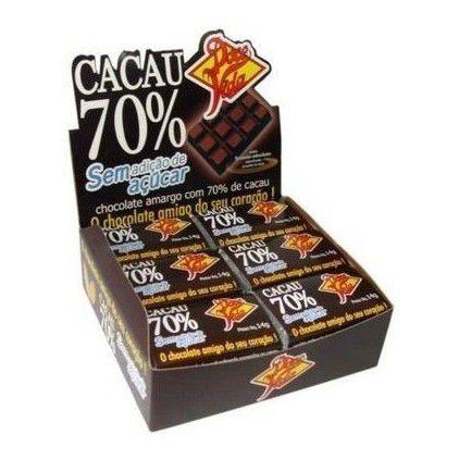 Imagem de Chocolate 70% Cacau Sem Açúcar 14g Doce Vida Display 24 Un