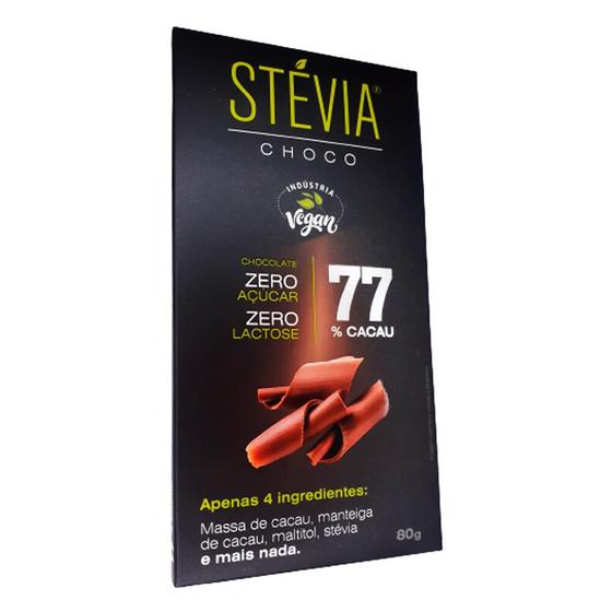 Imagem de Chocolate 77% Cacau com Stévia StéviaChoco 80g