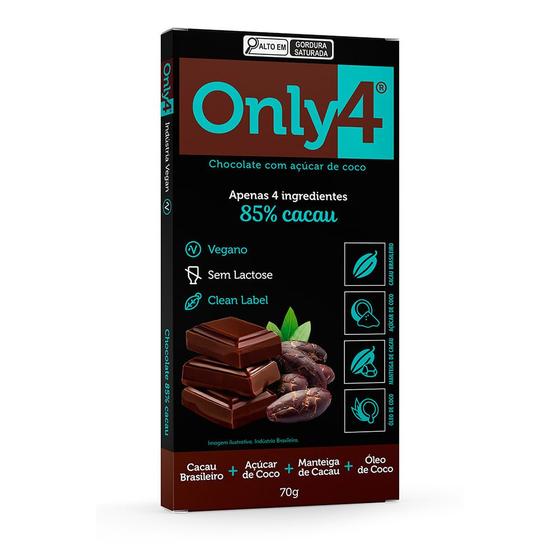Imagem de Chocolate 85% Cacau Com Açúcar de Coco Only 4 - 70g