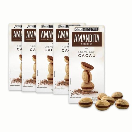 Imagem de Chocolate Amandita Creme De Cacau Lacta Kit 5Un De 200G