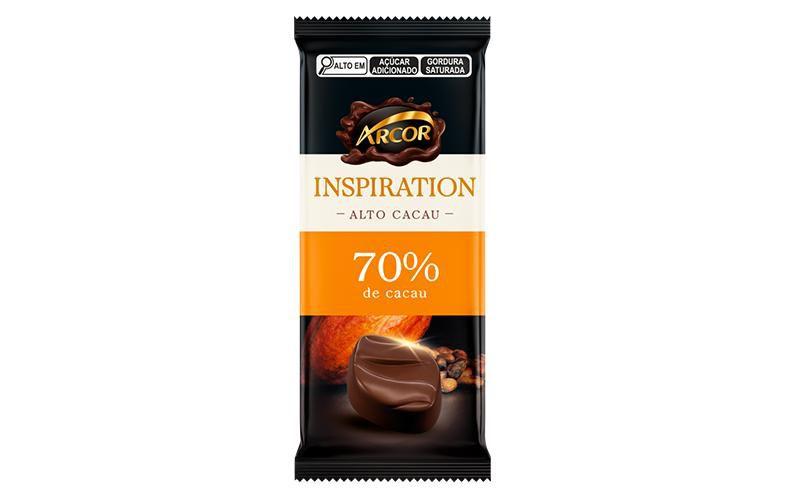 Chocolate Amargo 70% Cacau Inspiration 80g da Arcor Menor preço em Chocolate Amargo 70% Cacau Inspiration 80g da Arcor