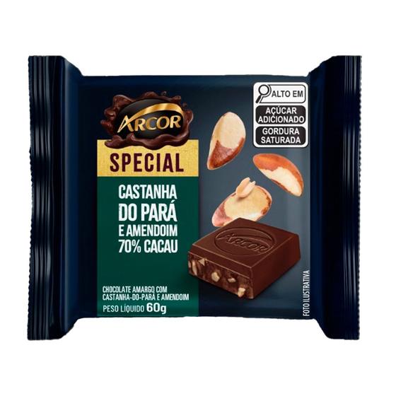 Imagem de Chocolate Amargo Special Castanha Do Pará Amendoim 70% Cacau