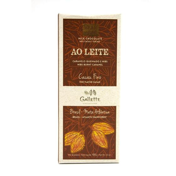 Imagem de Chocolate Ao Leite Com Nibs e Caramelo Bean to Bar Gallette 100g