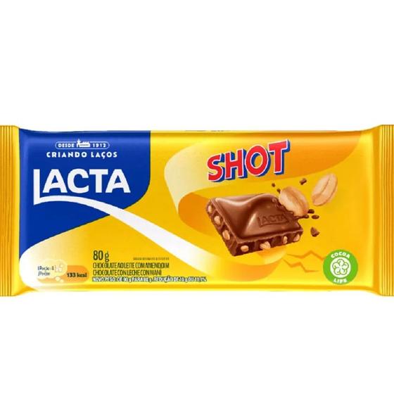 Imagem de Chocolate Ao Leite Lacta Shot Com Amendoim 80g