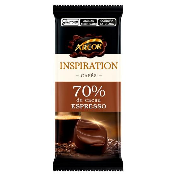 Imagem de Chocolate Arcor Inspiration Cafés 70% de Cacau Espresso 80g