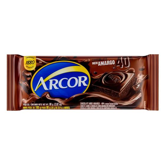 Imagem de Chocolate Arcor Meio Amargo 40% 80g